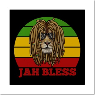 Jah Bless, Jamaica, Rasta African Lion Posters and Art